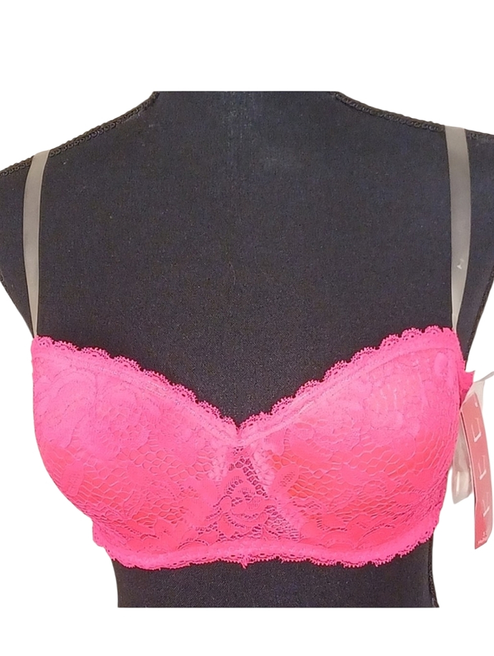 NEW Xhilaration Lace Convertible Balconette Bra Sz 36C NWT Hot Pink Fuscia